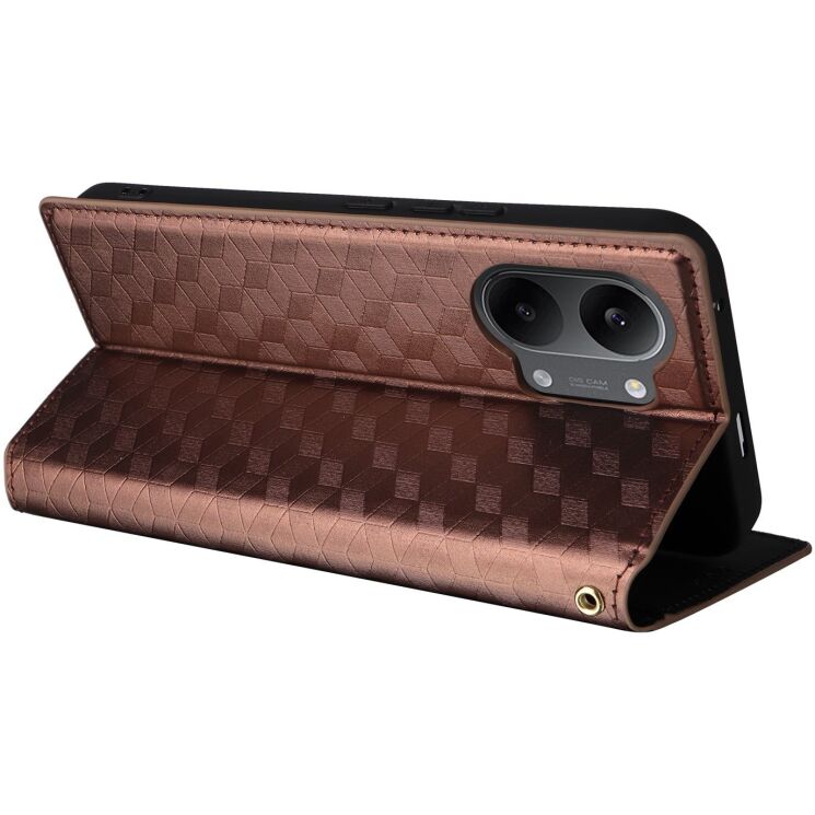 Чохол Deexe Rhombus Book для Xiaomi Poco X8 Pro Max - Brown: фото 5 з 9