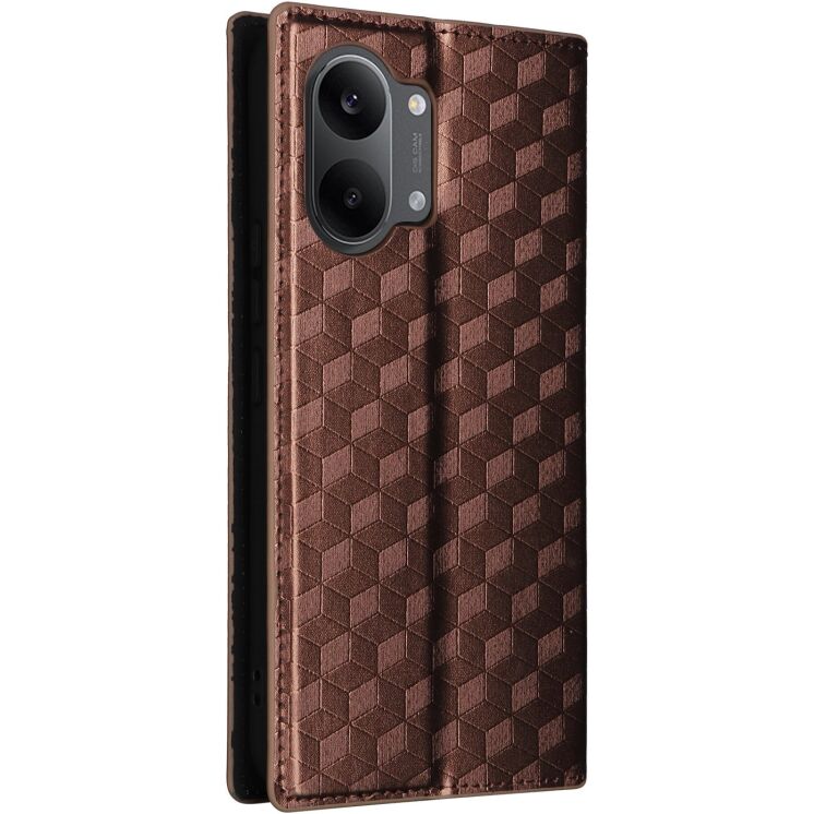 Чохол Deexe Rhombus Book для Xiaomi Poco X8 Pro Max - Brown: фото 7 з 9