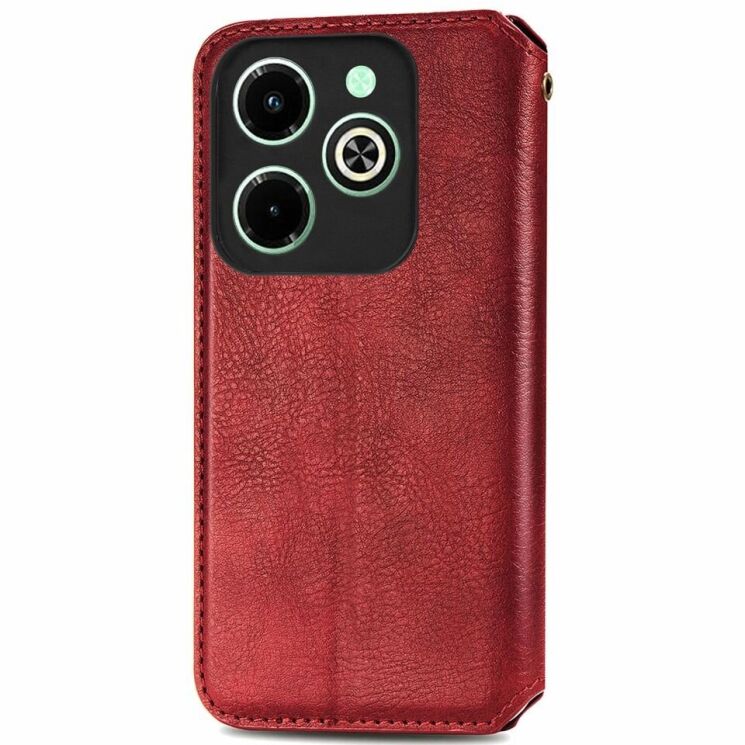 Чехол Deexe Rhombus Wallet для Infinix Hot 40i - Red: фото 5 из 6