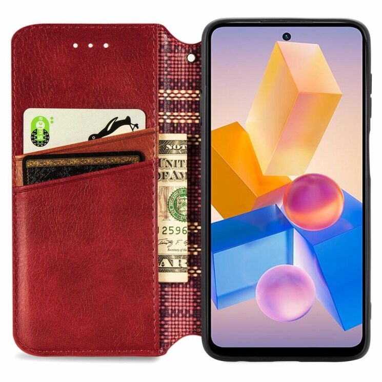 Чехол Deexe Rhombus Wallet для Infinix Hot 40i - Red: фото 2 из 6