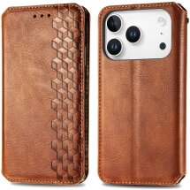 Чохол Deexe Rhombus Wallet для iPhone 18 Pro Max / 17 Pro Max - Brown: фото 1 з 6