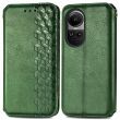 Чехол Deexe Rhombus Wallet для OPPO Reno 10 - Green (333321G)