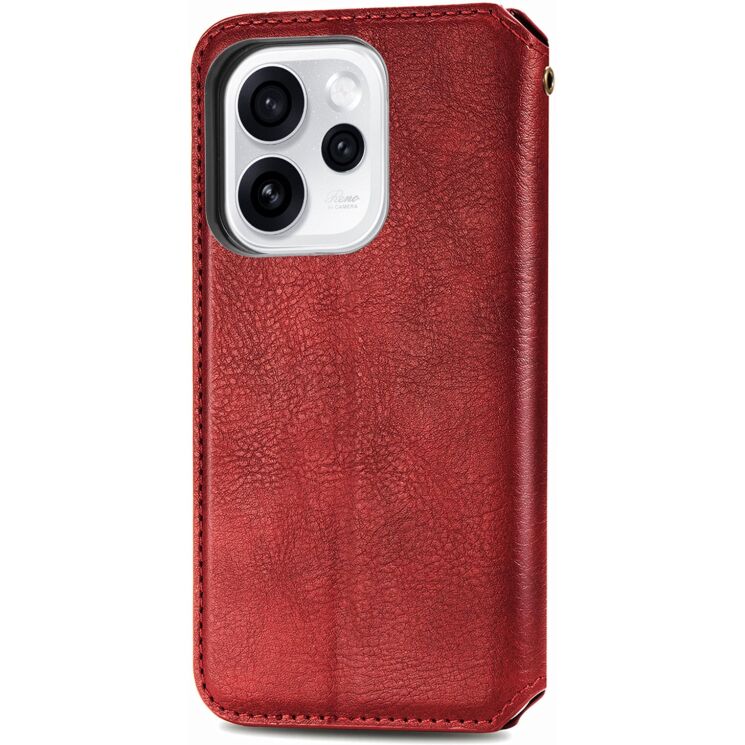 Чехол Deexe Rhombus Wallet для OPPO Reno 15 Pro - Red: фото 5 из 8
