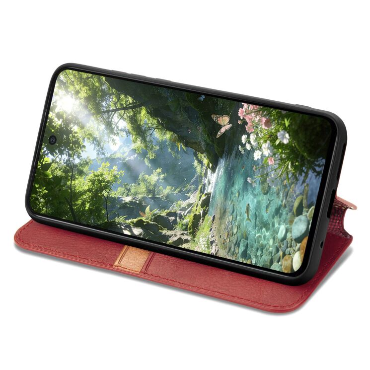 Чехол Deexe Rhombus Wallet для OPPO Reno 15 Pro - Red: фото 3 из 8