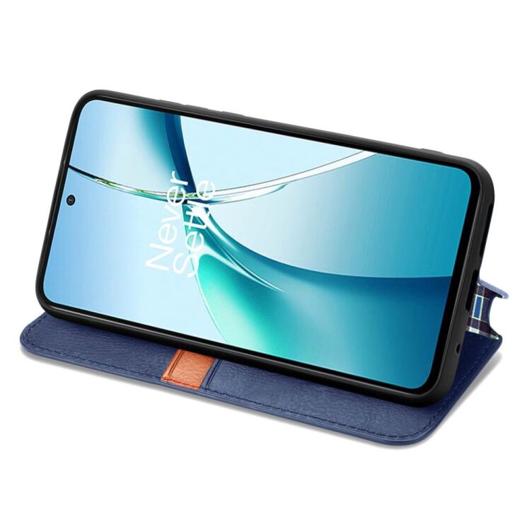 Чехол Deexe Rhombus Wallet для Realme C75 - Blue: фото 4 из 9