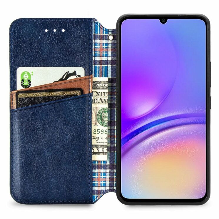 Чехол Deexe Rhombus Wallet для Samsung Galaxy A06 (A065) - Blue: фото 2 из 6