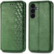 Чехол Deexe Rhombus Wallet для Samsung Galaxy S26 FE - Green (412727G)