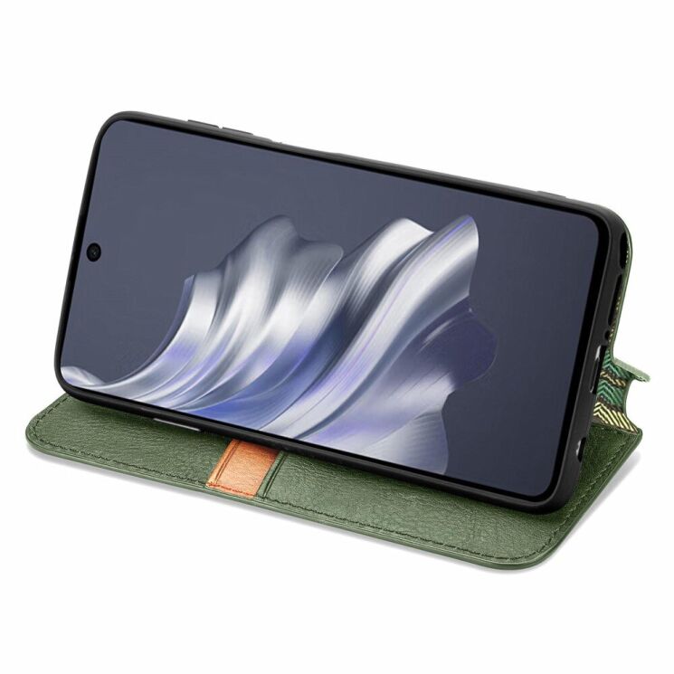 Чехол Deexe Rhombus Wallet для TECNO Spark 20 Pro - Green: фото 3 из 6