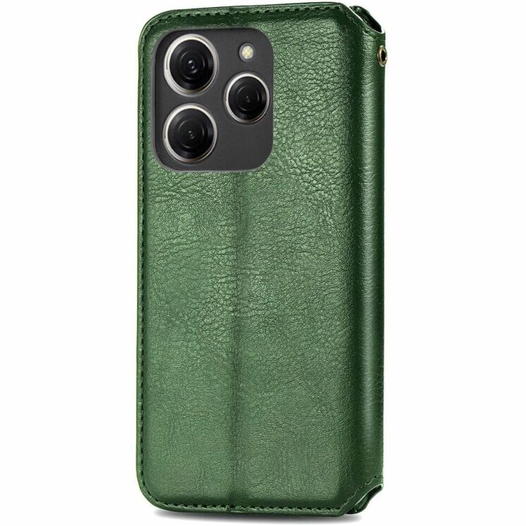 Чехол Deexe Rhombus Wallet для TECNO Spark 20 Pro - Green: фото 5 из 6