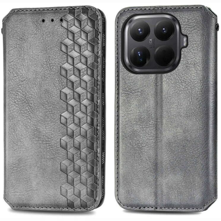 Чохол Deexe Rhombus Wallet для Xiaomi 17T Pro - Grey: фото 2 з 8
