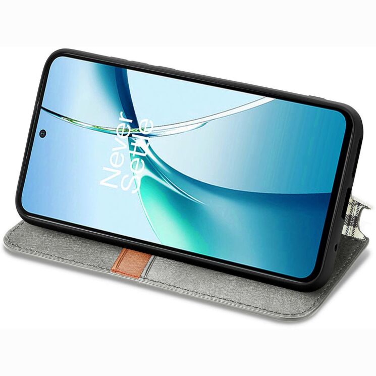 Чохол Deexe Rhombus Wallet для Xiaomi 17T Pro - Grey: фото 4 з 8