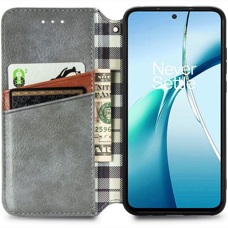 Чохол Deexe Rhombus Wallet для Xiaomi 17T Pro - Grey: фото 3 з 8