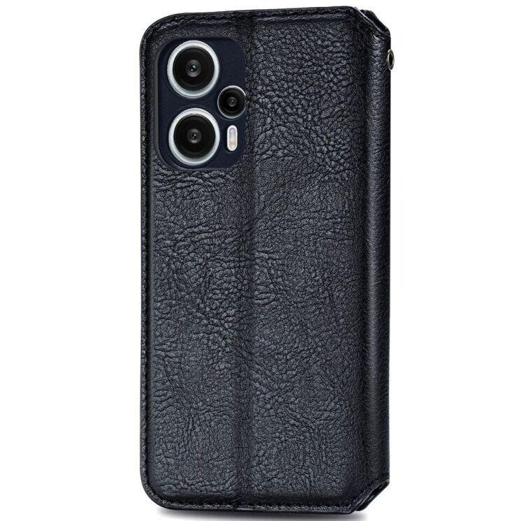 Чехол Deexe Rhombus Wallet для Xiaomi Poco F5 / Redmi Note 12 Turbo - Black: фото 5 из 6