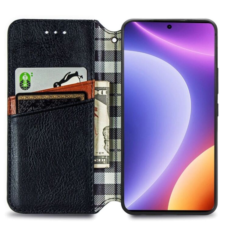 Чехол Deexe Rhombus Wallet для Xiaomi Poco F5 / Redmi Note 12 Turbo - Black: фото 2 из 6