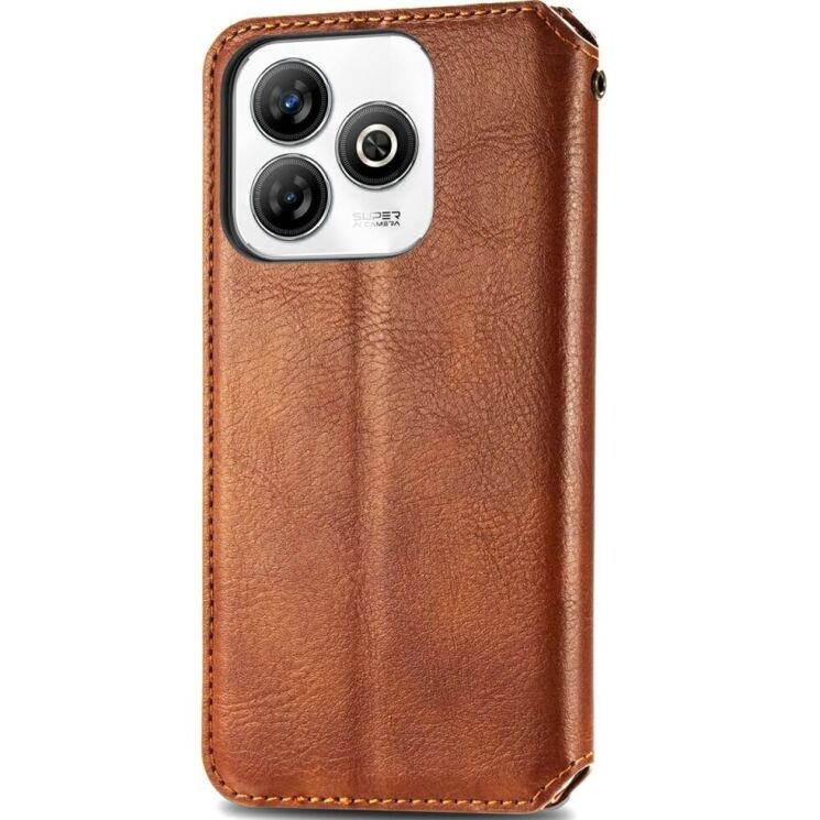 Чохол Deexe Rhombus Wallet для ZTE Blade A75 - Brown: фото 5 з 9