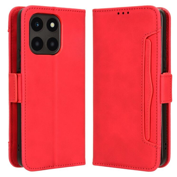 Чохол Deexe Wallet Stand для Honor X6a - Red: фото 1 з 7
