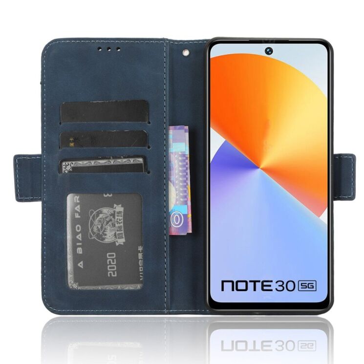 Чехол Deexe Wallet Stand для Infinix Note 30 - Blue: фото 3 из 7