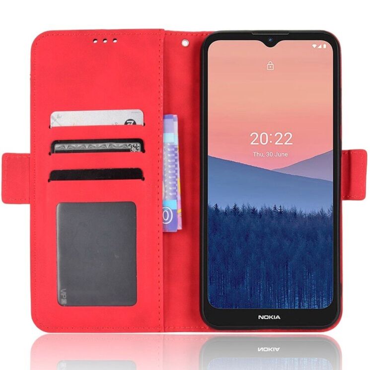 Чехол Deexe Wallet Stand для Nokia C21 - Red: фото 6 из 11