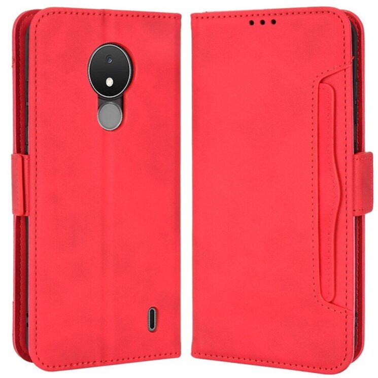 Чехол Deexe Wallet Stand для Nokia C21 - Red: фото 1 из 11
