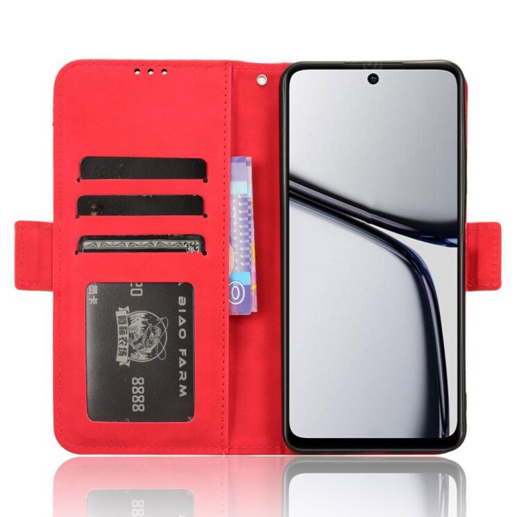 Чехол Deexe Wallet Stand для Realme C65 - Red: фото 2 из 8