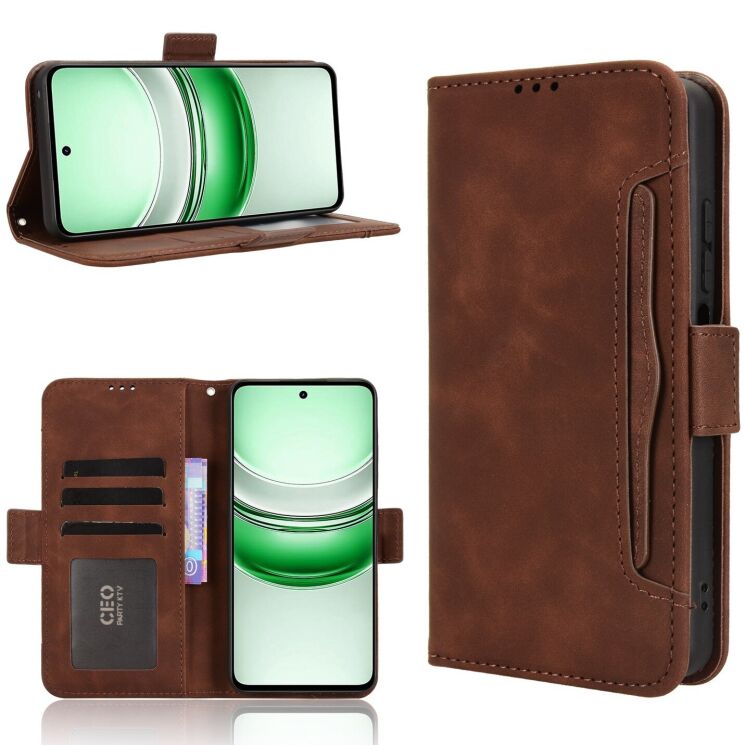 Чохол Deexe Wallet Stand для Realme C71 - Brown: фото 8 з 14