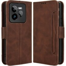 Чехол Deexe Wallet Stand для Realme GT 7 Pro - Brown: фото 1 из 7