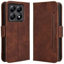 Чехол Deexe Wallet Stand для Xiaomi 14T - Brown: фото 1 из 7