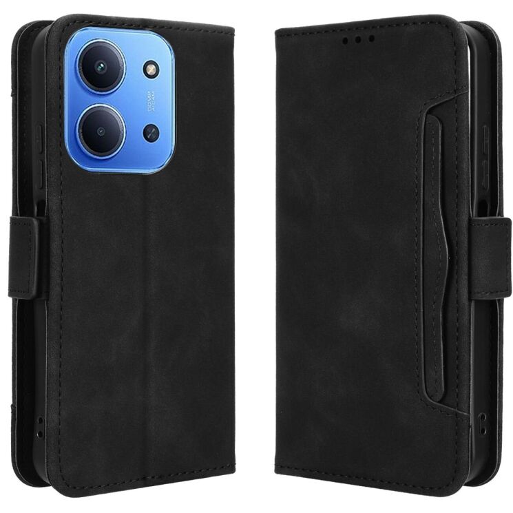 Чохол Deexe Wallet Stand для Xiaomi Redmi 15C - Black: фото 1 з 14
