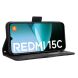 Чохол Deexe Wallet Stand для Xiaomi Redmi 15C - Black (386107B). Фото 5 з 14