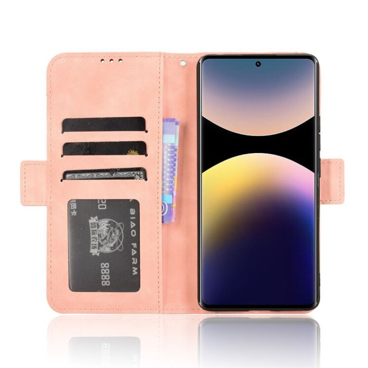 Чехол Deexe Wallet Stand для Xiaomi Redmi Note 14 Pro - Pink: фото 3 из 7