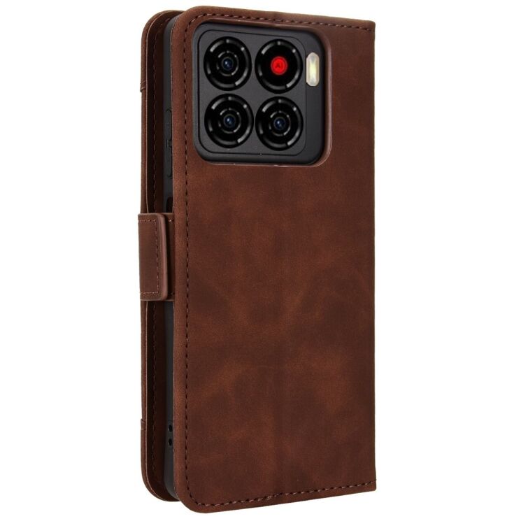 Чехол-книжка с кармашками Deexe Wallet Stand для ZTE Blade A56 - Brown: фото 7 из 15