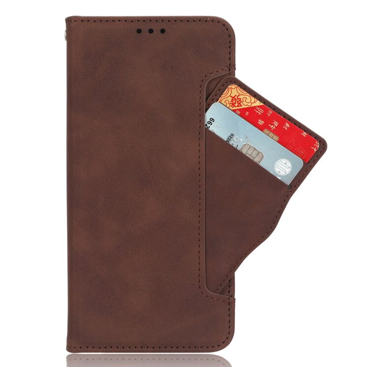 Чехол-книжка с кармашками Deexe Wallet Stand для ZTE Blade A56 - Brown: фото 3 из 15