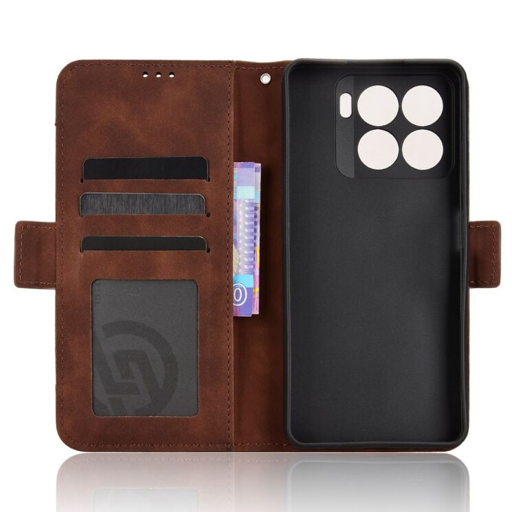Чехол-книжка с кармашками Deexe Wallet Stand для ZTE Blade A56 - Brown: фото 4 из 15