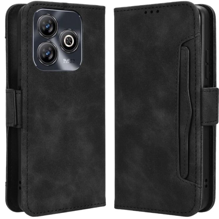 Чехол Deexe Wallet Stand для ZTE Blade A75 - Black: фото 1 из 7