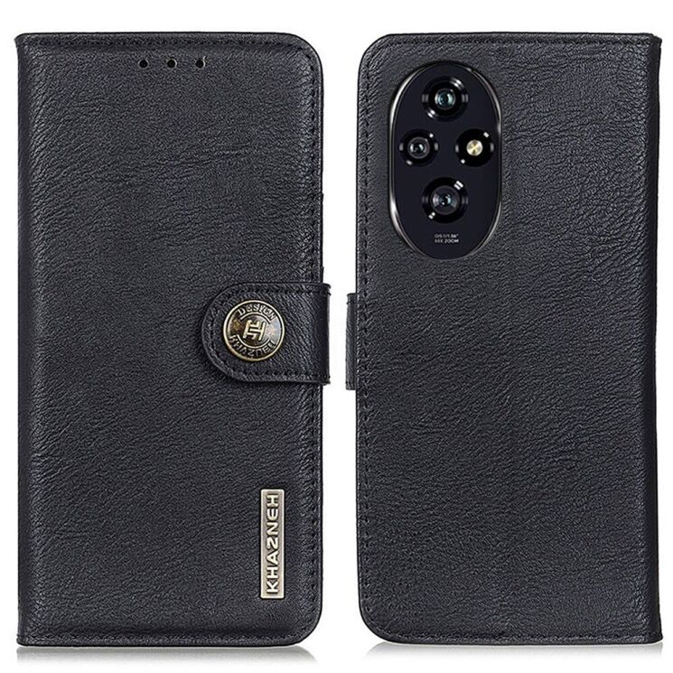 Чехол KHAZNEH Leather Wallet для Honor 200 Pro - Black: фото 1 из 8