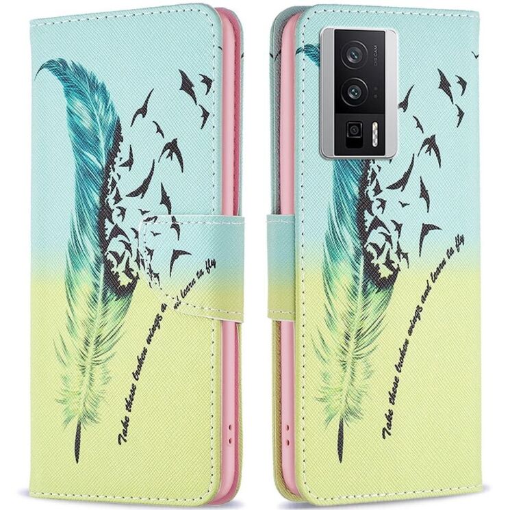 Чехол-книжка Deexe Color Wallet для Xiaomi Poco F5 Pro / Redmi K60 / Redmi K60 Pro - Feather: фото 1 из 8