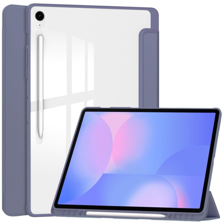 Чехол-книжка Deexe Crystal Back для Samsung Galaxy Tab S10 FE Plus - Purple: фото 1 из 8