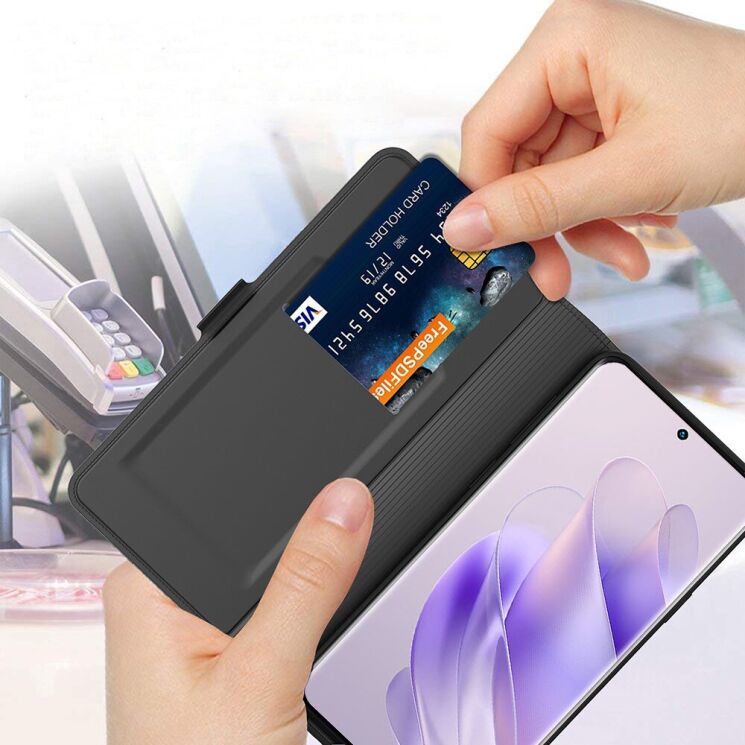 Чехол-книжка Deexe Faro Wallet для Infinix Note 40 - Blue: фото 6 из 7