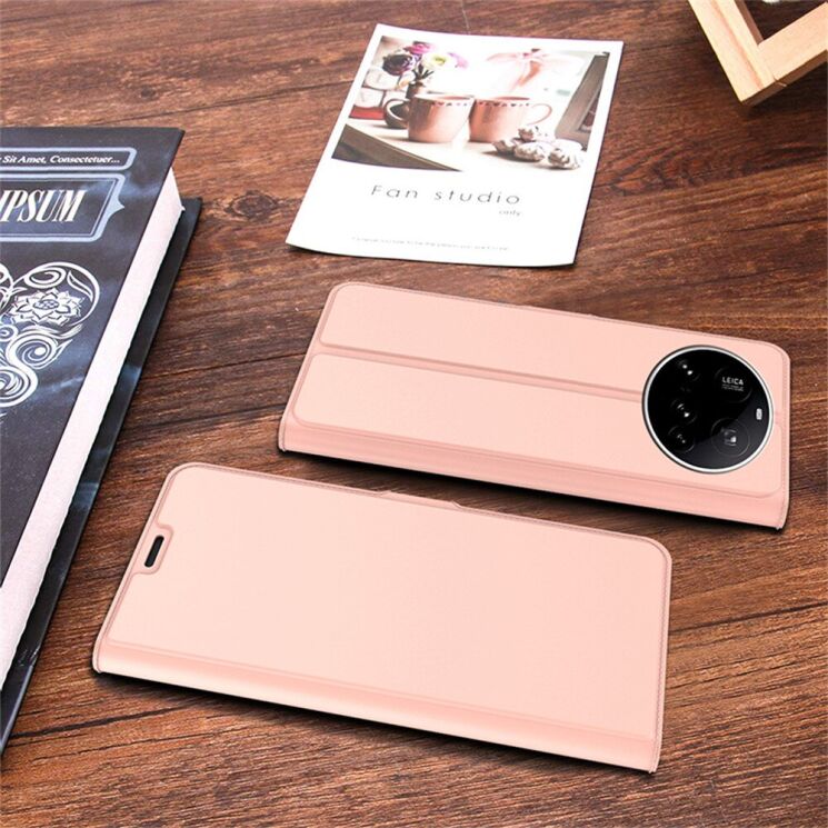 Чехол-книжка Deexe Faro Wallet для Xiaomi 17 Ultra - Rose Gold: фото 3 из 7