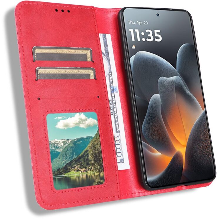 Чохол-книжка Deexe Retro Style для Motorola Signature - Red: фото 6 з 20