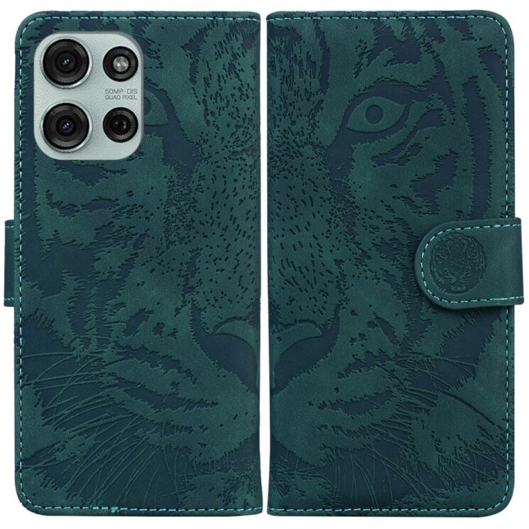 Чехол-книжка Deexe Tiger для Motorola Moto G75 - Green: фото 1 из 7