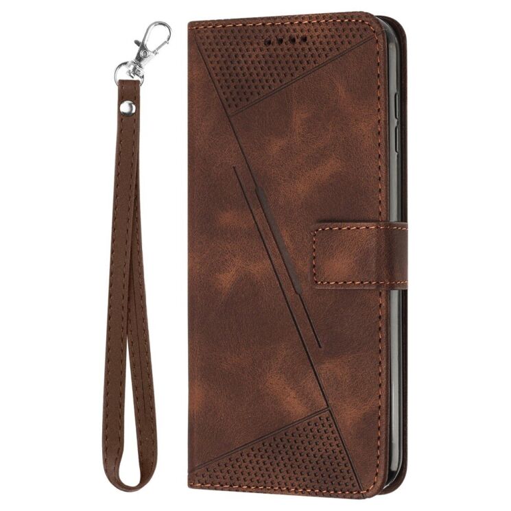 Чехол-книжка Deexe Triangle Series для Infinix Note 40 Pro - Brown: фото 2 из 13