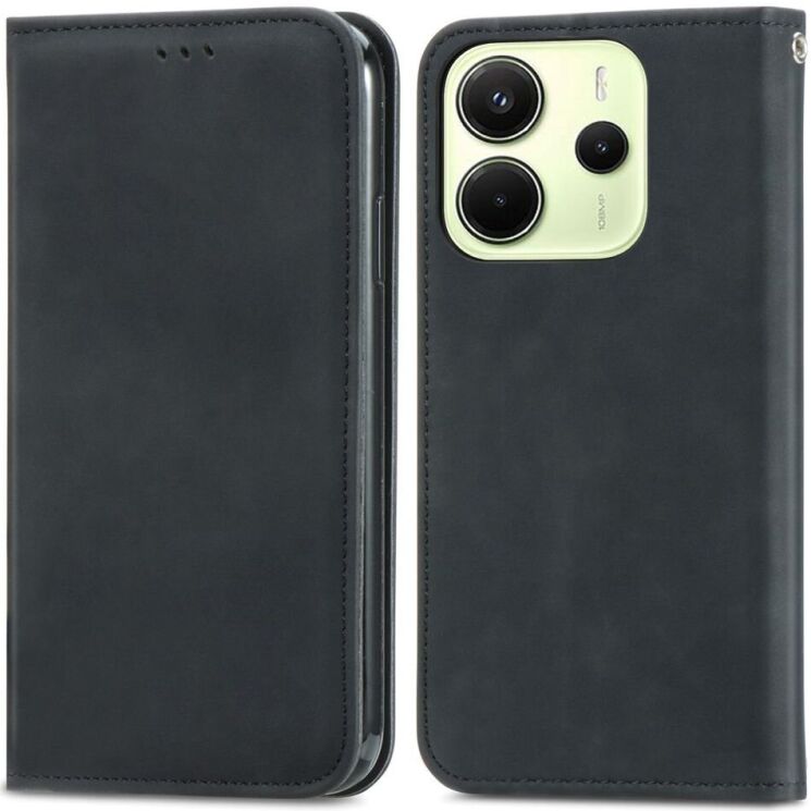 Чехол-книжка Deexe Wallet Case для Xiaomi Redmi Note 14 4G - Black: фото 2 из 8