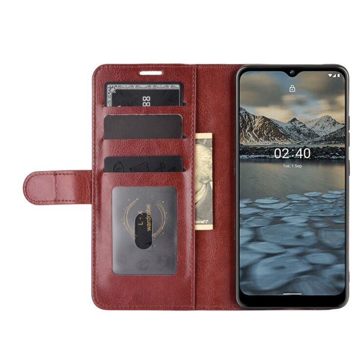 Чехол-книжка Deexe Wallet Style для Nokia 2.4 - Brown: фото 6 из 8