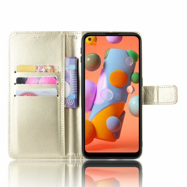 Чехол-книжка Deexe Wallet Style для Samsung Galaxy M11 (M115) - Gold: фото 5 из 16