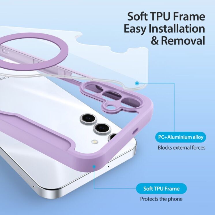 Чехол-книжка DUX DUCIS Skin X Pro Magnetic для Samsung Galaxy S25 Plus (S936) - Purple: фото 10 из 12