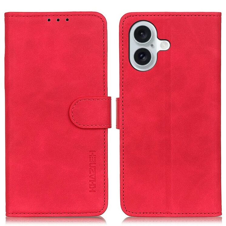 Чехол-книжка KHAZNEH Retro Wallet для Apple iPhone 16 Plus - Red: фото 1 из 8