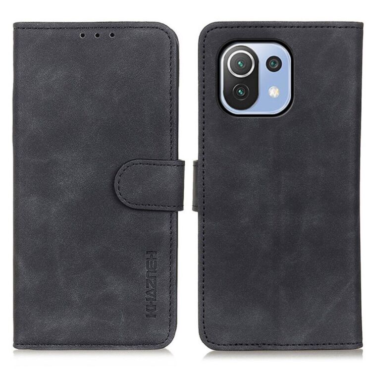 Чехол-книжка KHAZNEH Retro Wallet для Xiaomi Mi 11 Lite / 11 Lite NE - Black: фото 2 из 10