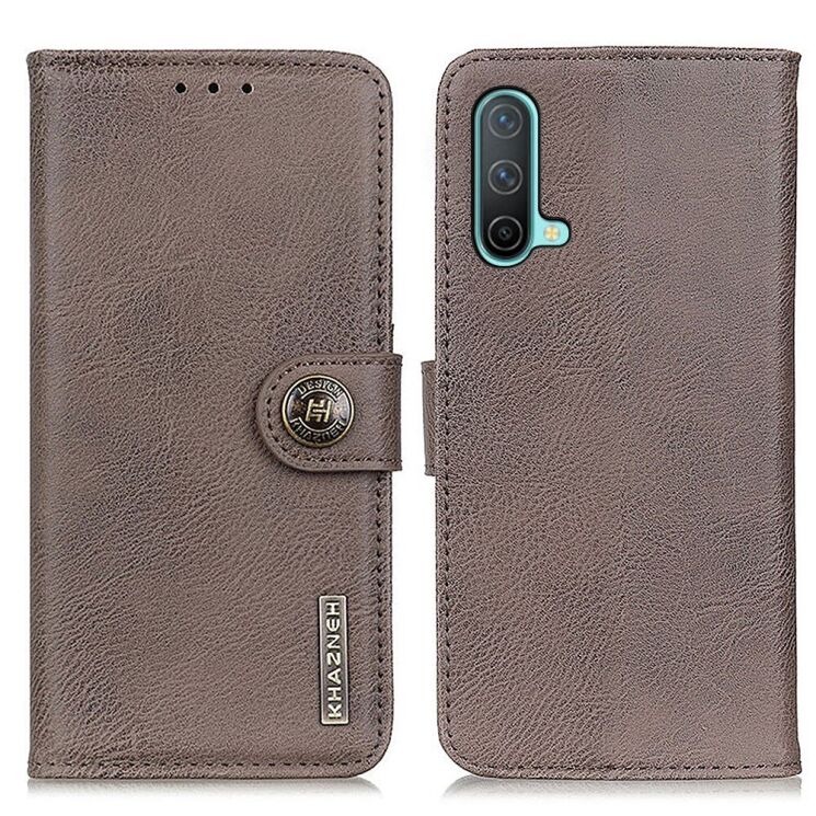 Чехол-книжка с застежкой KHAZNEH Wallet Cover для OnePlus Nord CE - Grey: фото 1 из 10