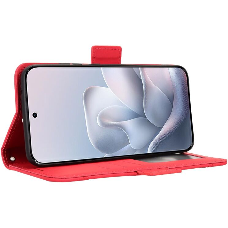Чехол-книжка с карманами Deexe Wallet Stand для Motorola Edge 70 Fusion - Red: фото 6 из 15